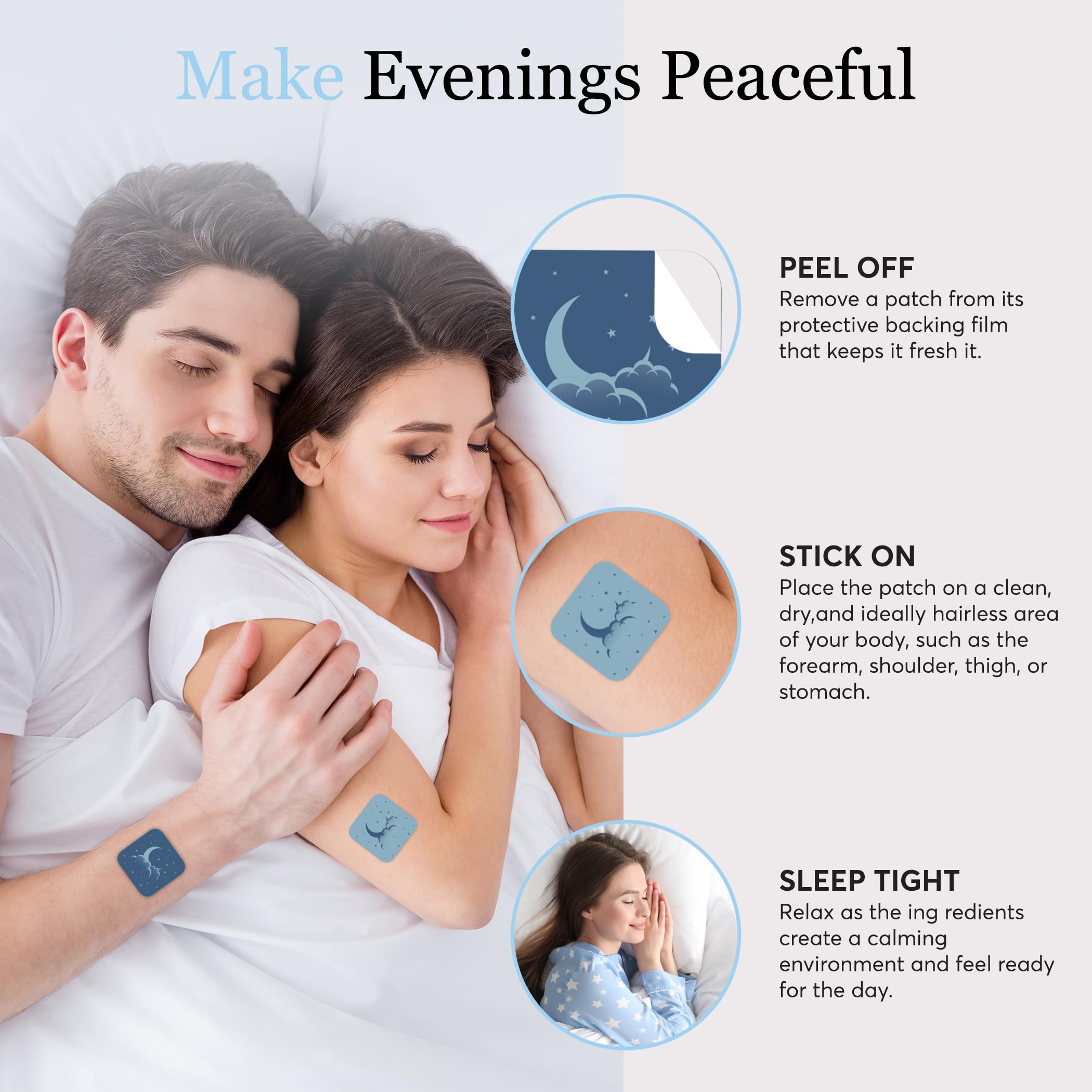 Transdermal sleep patch packaging and label