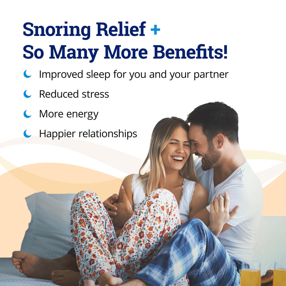 Jaw-forward 2mm snoring relief feature illustration