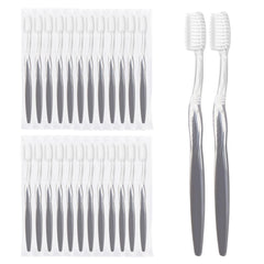 ZSYAYUNA 100 pack toothbrushes, grey, medium, individually wrapped