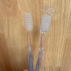 Travel-friendly toothbrushes measuring 7.25 inches and 0.35 oz
