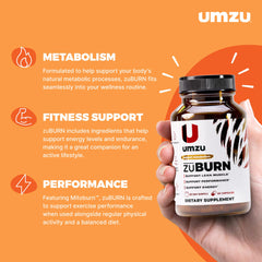 Front label of UMZU ZuBurn energy supplement