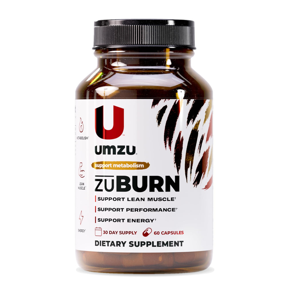 Packaging for UMZU ZuBurn energy support supplement
