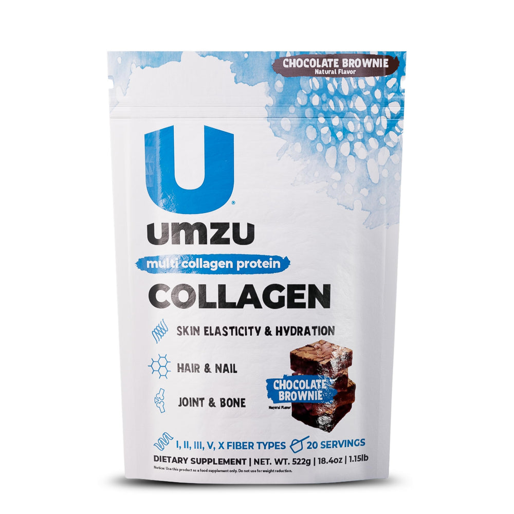 UMZU ZuCollagen chocolate flavor bottle and product shot