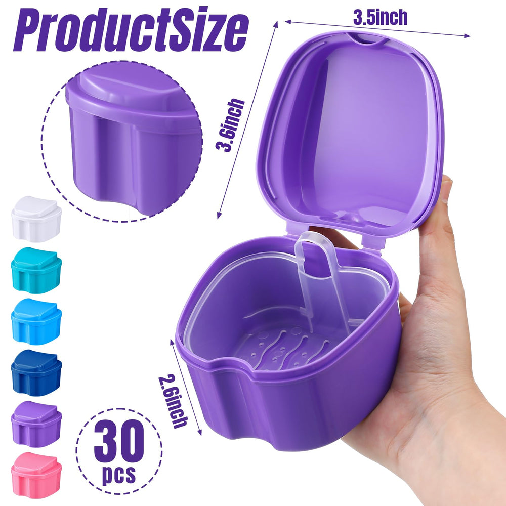 Zubebe 30-piece light blue denture case