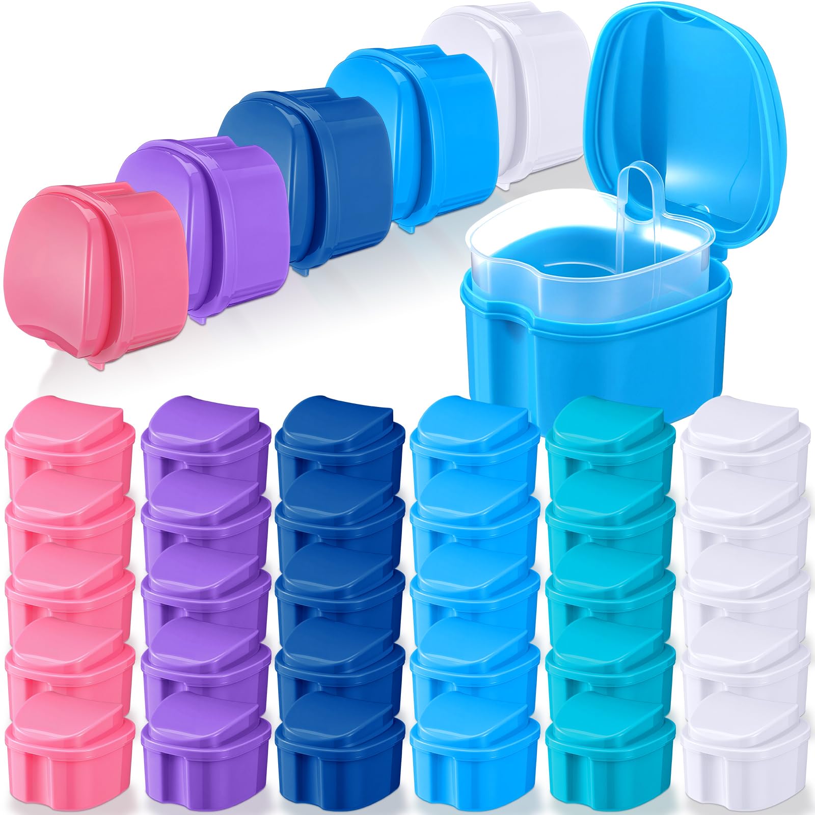 Zubebe 30-piece white denture case