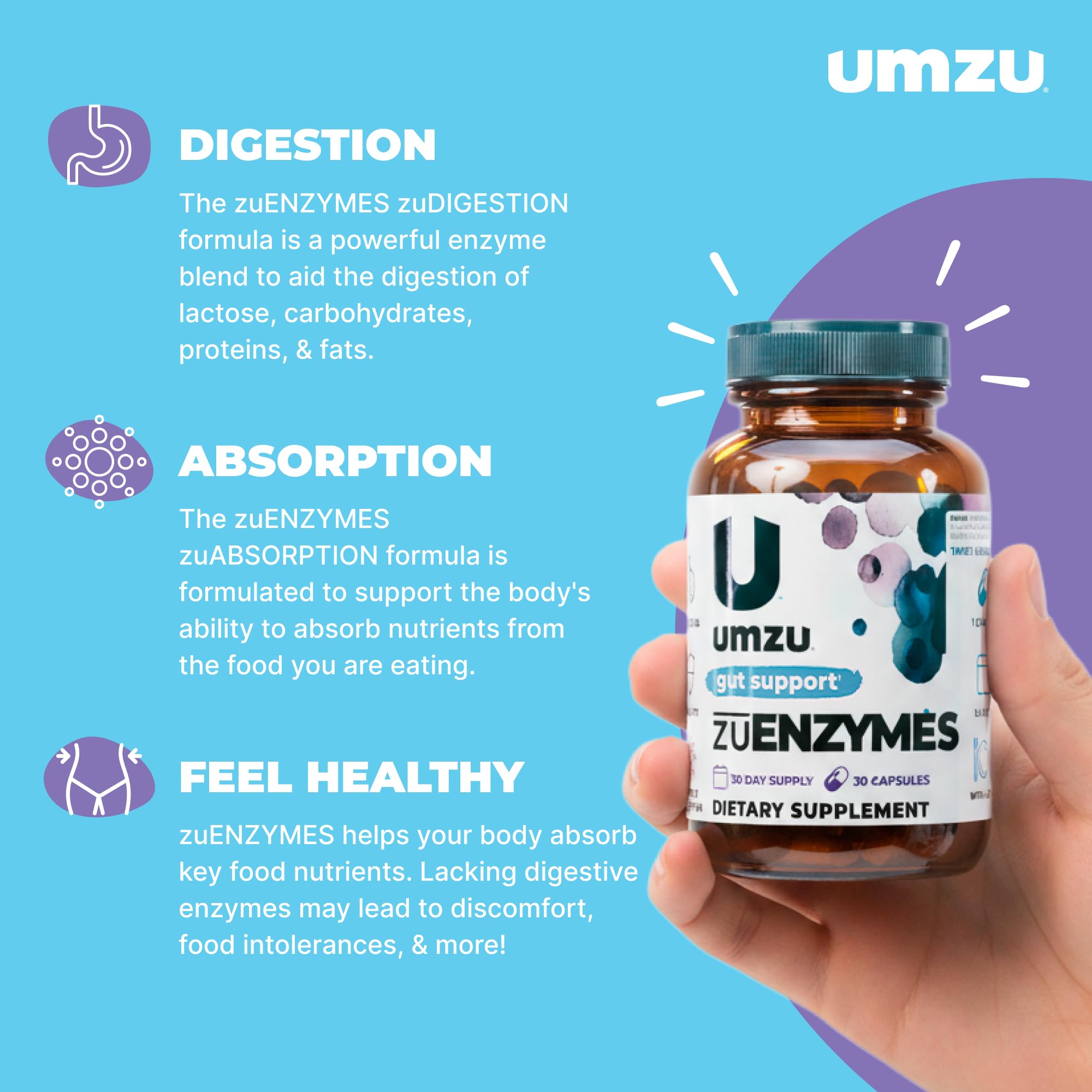 Close-up of zuEnzymes product label
