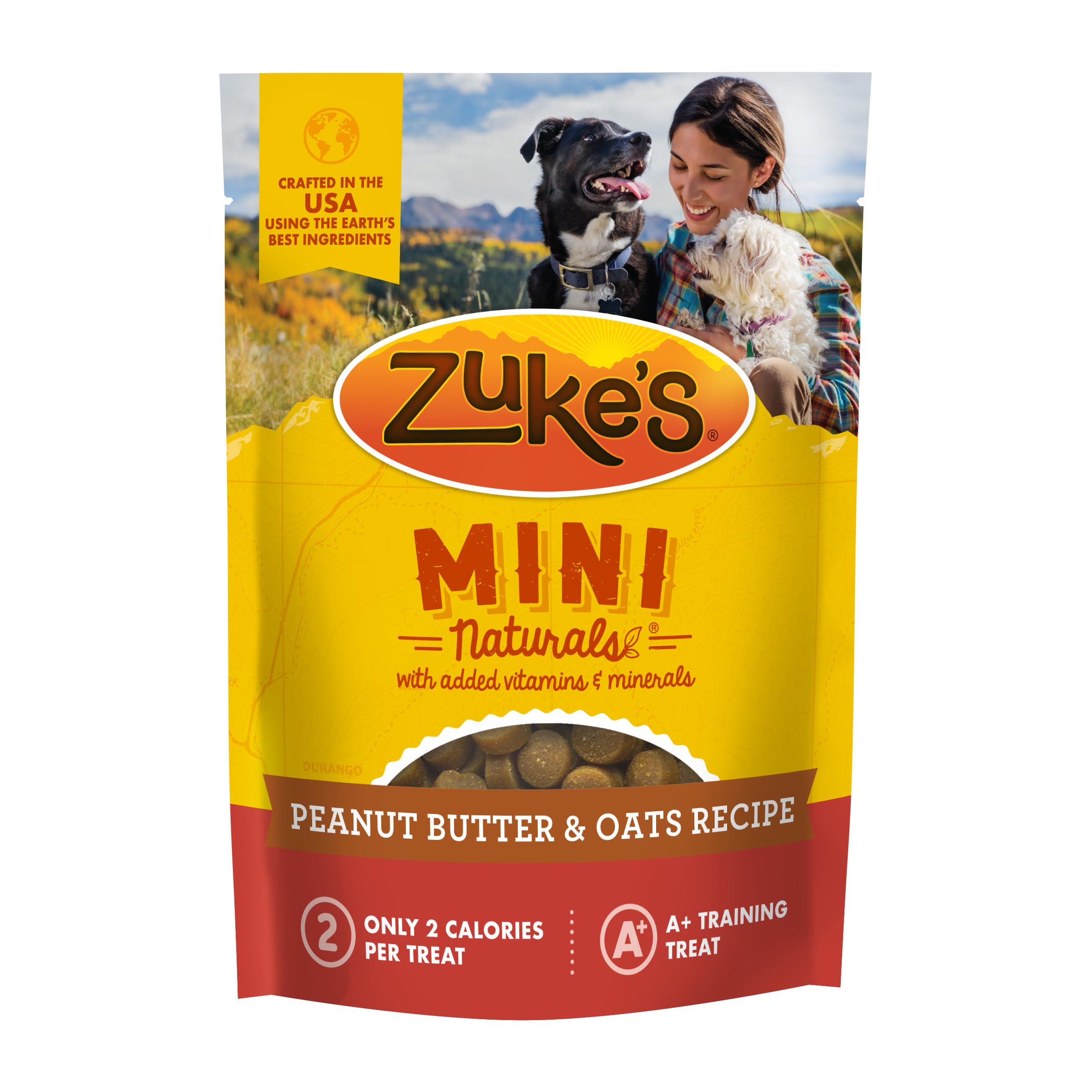 Front view of Zuke's Mini Naturals Peanut Butter 1lb bag