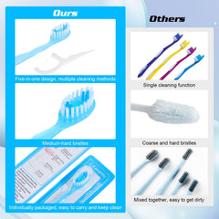 Green ZUNKNOD 60-pack mini disposable toothbrush with toothpaste