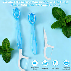 Purple ZUNKNOD 60-pack mini disposable toothbrush with toothpaste