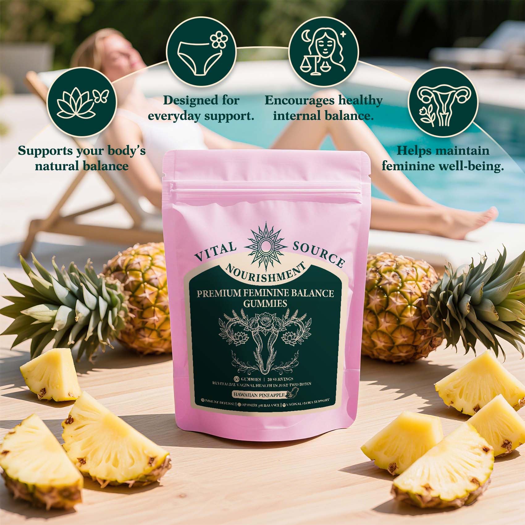 Vegan, gluten-free, and sugar-free gummy vitamins for women