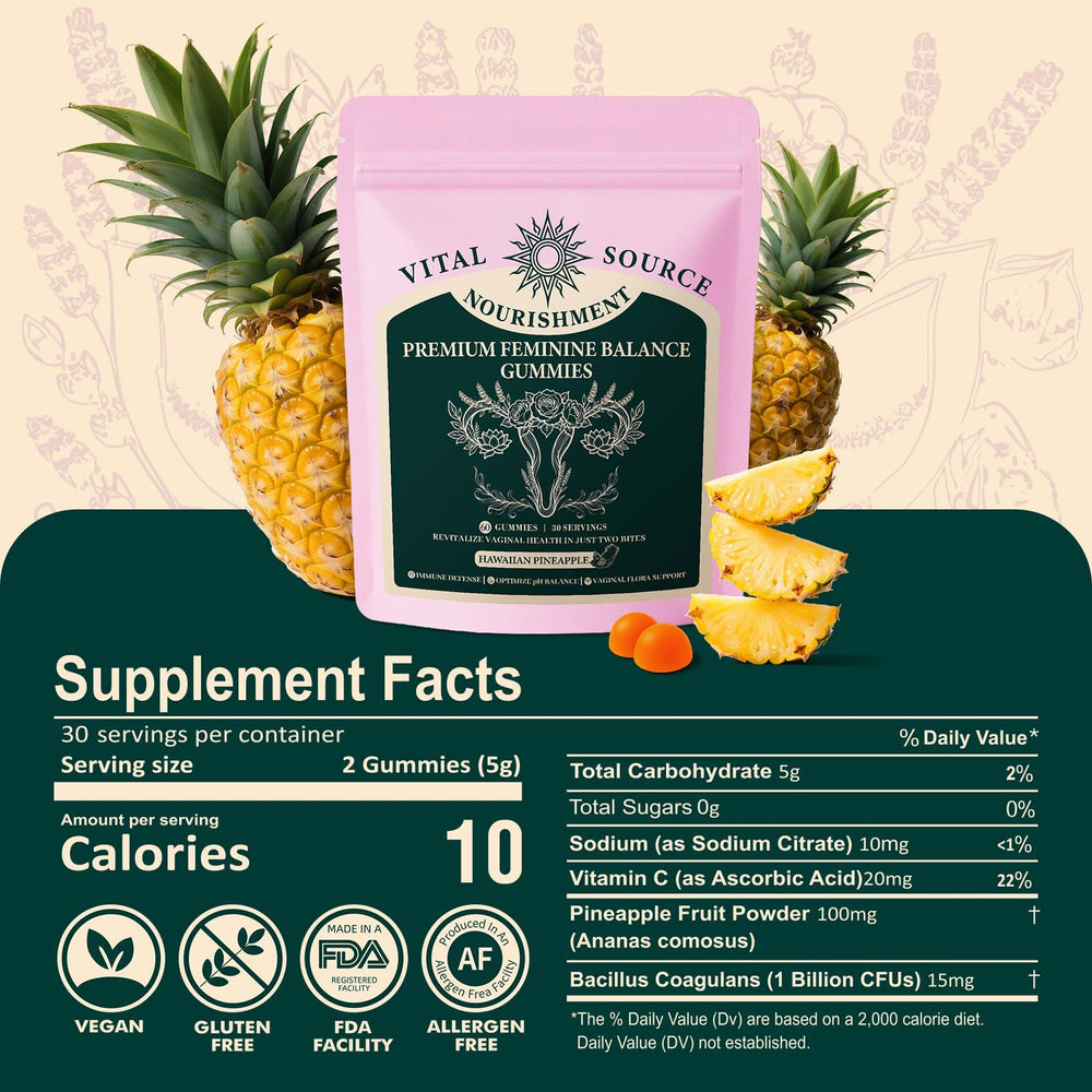 Pineapple-flavored gummy beside ZuriVitaNex bottle