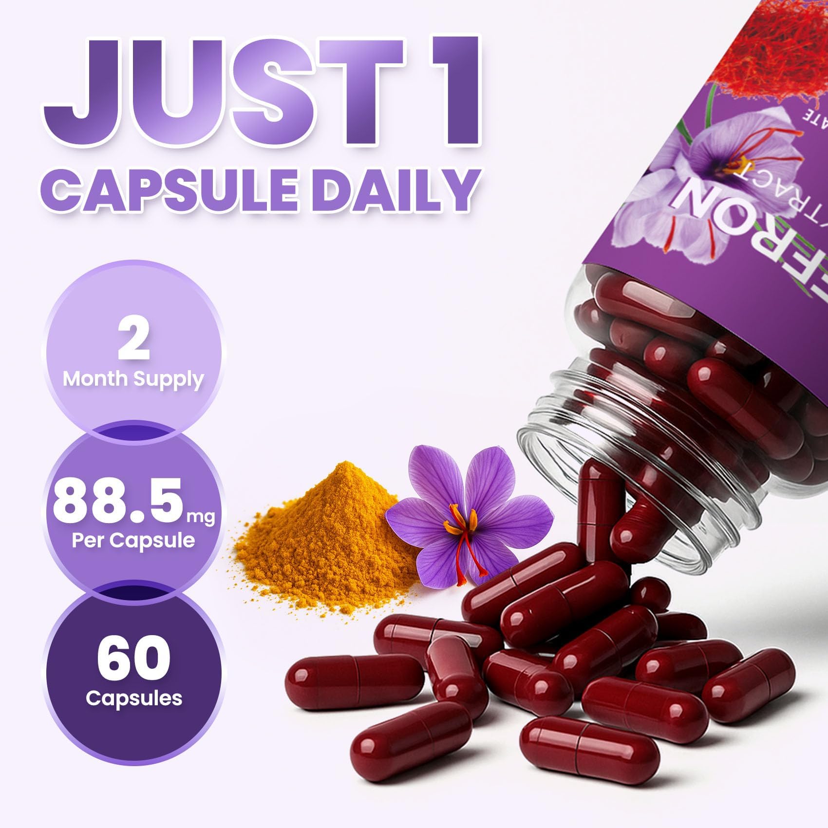 Made in USA, cGMP certified ZuriVitaNex saffron capsules with third-party testing