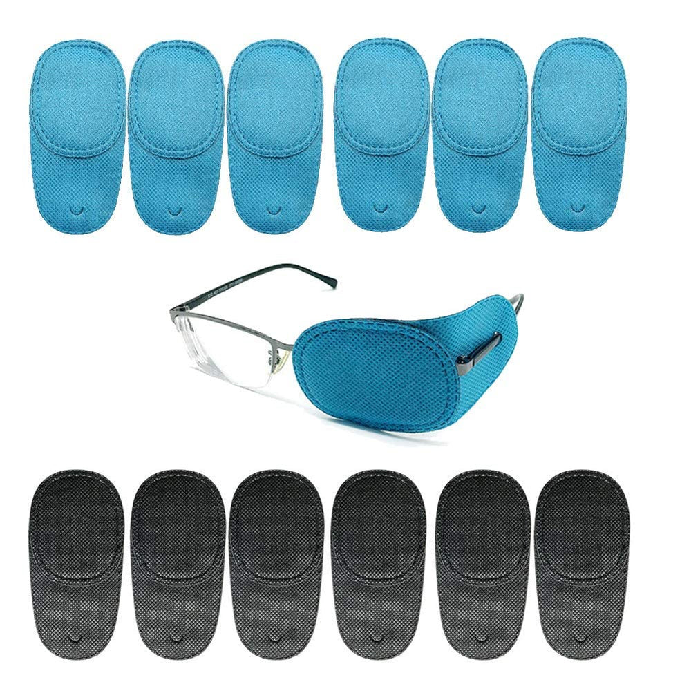 ZUROLEE Eye Patches Pack of 12 in black and blue colors