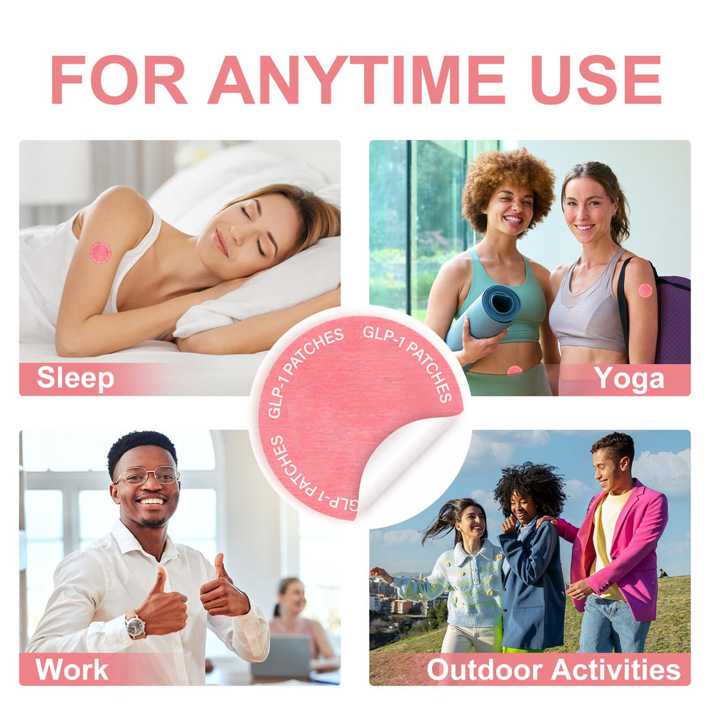 Hands applying GLP-1 patch to skin