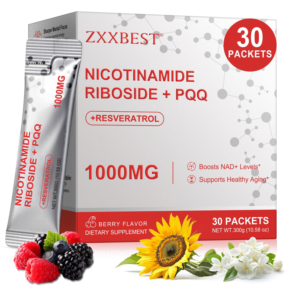 Front view of ZXXBEST NAD 1000mg Liquid NAD+ bottle