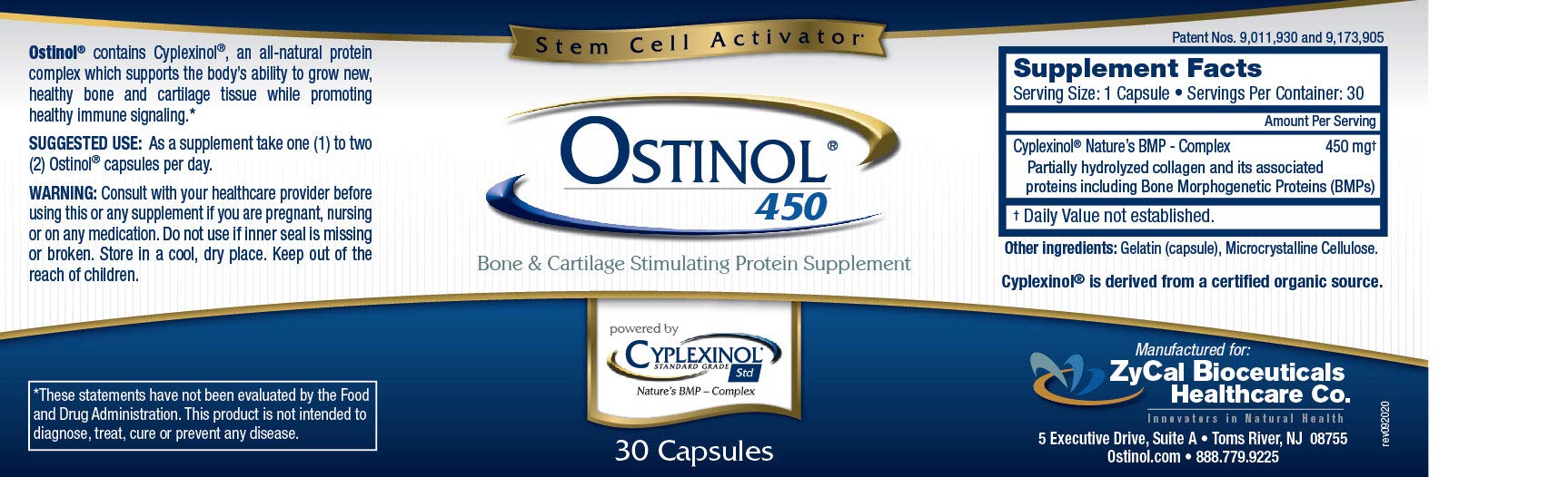 Ostinol packaging highlighting USA-made, organic, non-GMO, gluten-free features