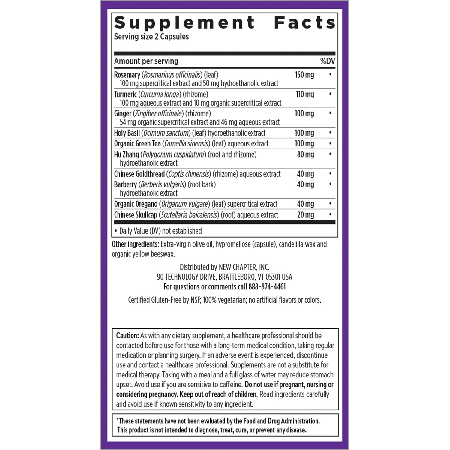 No artificial preservatives Zyflamend ingredients