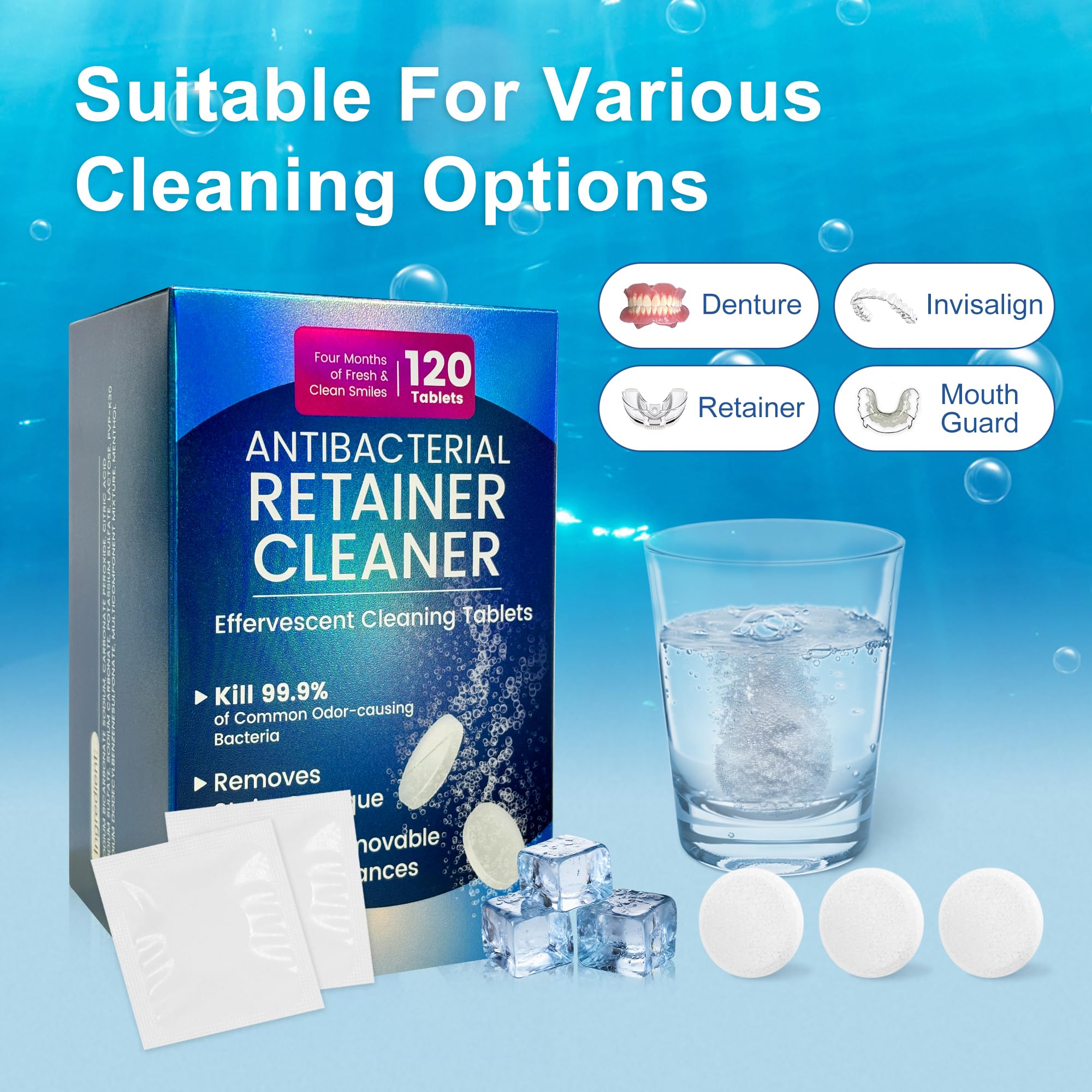 Dentures cleaning with Zyntieu tablets